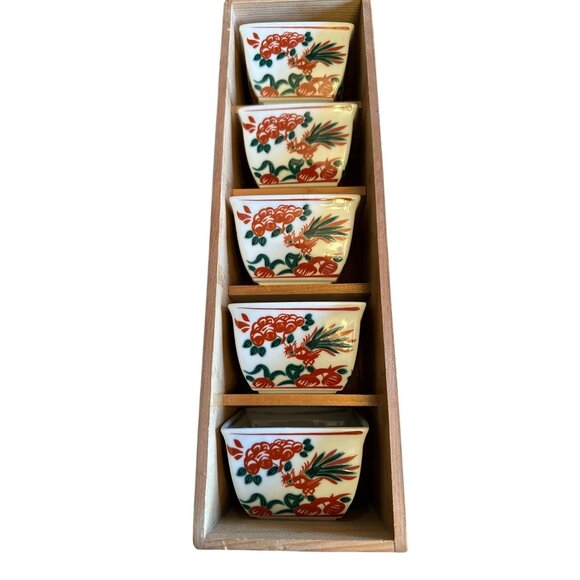 Kutani Ware Elizan Kiln Vintage Japanese Porcelain Bowls Set Of 5 With Box - Picture 15 of 15